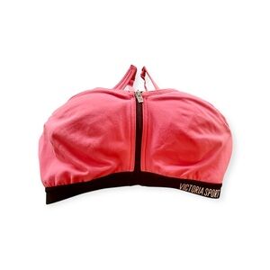 Victoria Secret Sport Knockout Bra Front Zip Underwire Adjustable Pink 32D